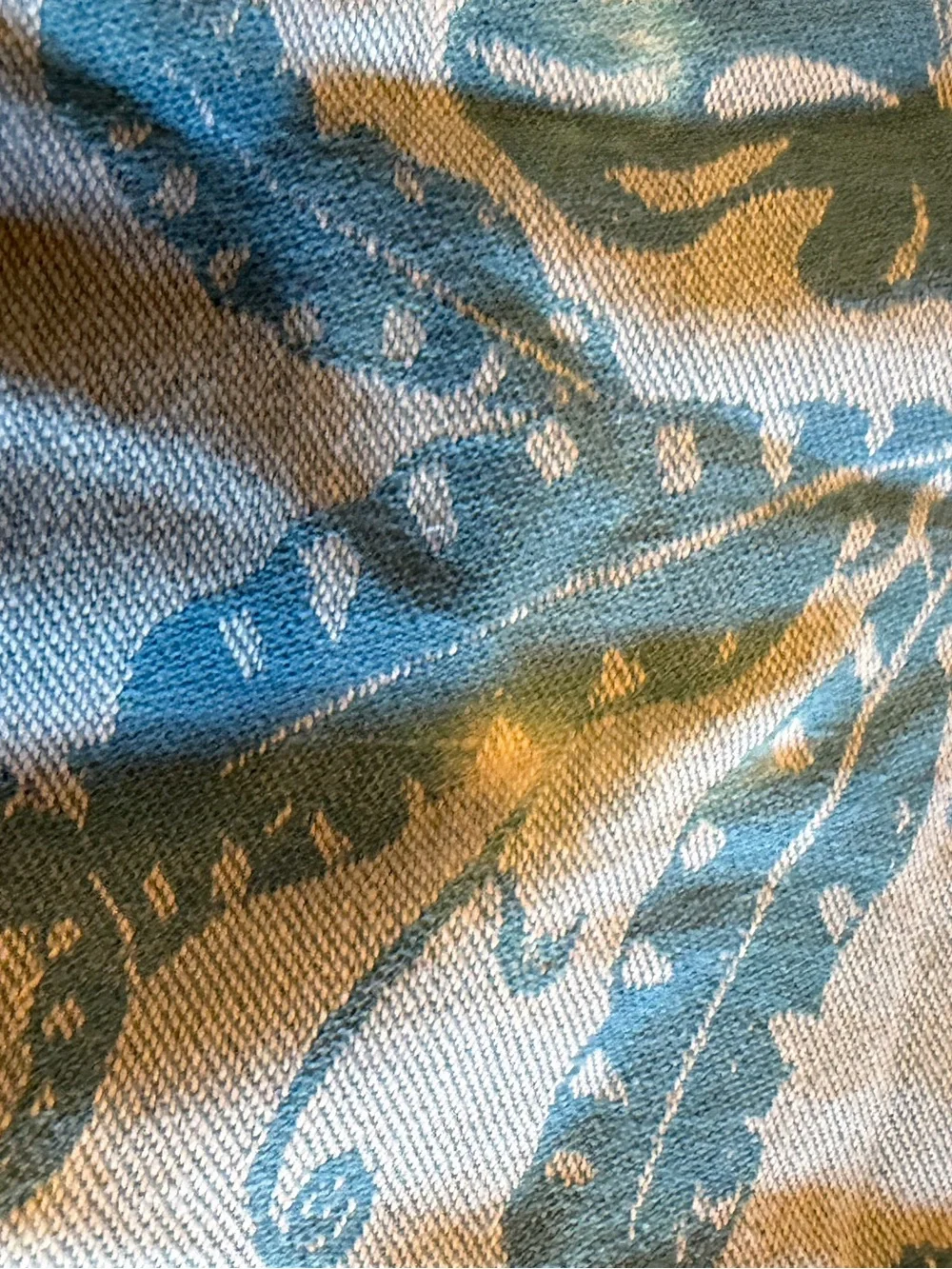 Pair of Anthropologie kitchen towels - purple good condition- blue has bleaching
